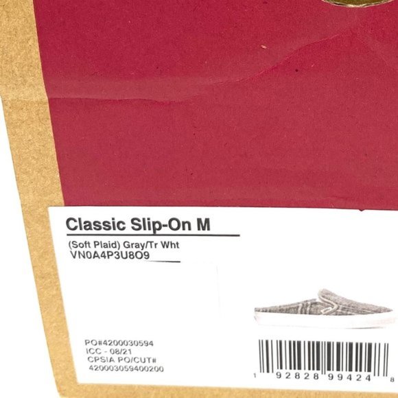 Vans Classic Slip On M Gray Women's Size Casual White Canvas Wool VN0A4P3U8O9 - Picture 10 of 10